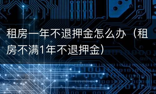 租房一年不退押金怎么办（租房不满1年不退押金）