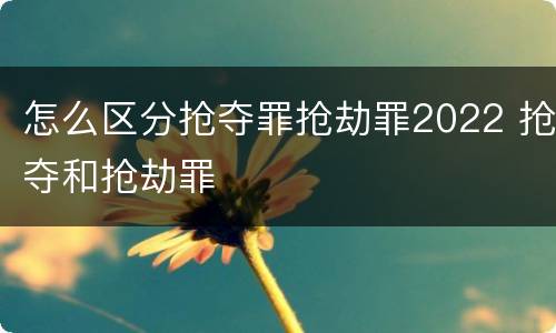 怎么区分抢夺罪抢劫罪2022 抢夺和抢劫罪