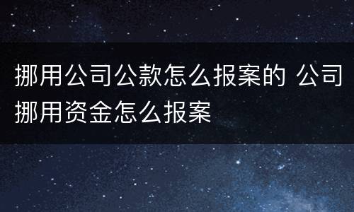挪用公司公款怎么报案的 公司挪用资金怎么报案