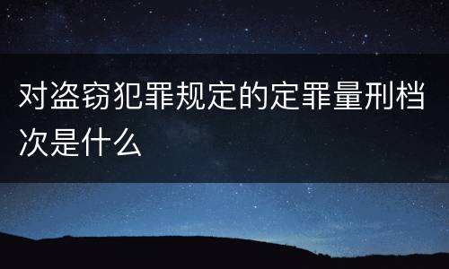 对盗窃犯罪规定的定罪量刑档次是什么