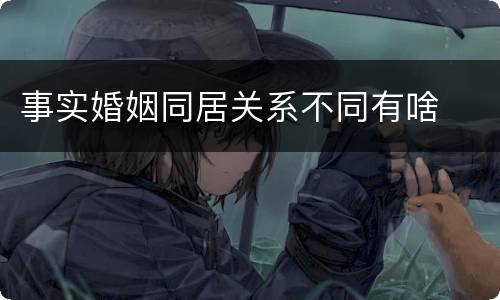 事实婚姻同居关系不同有啥