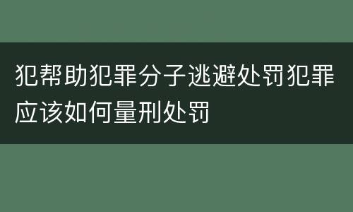 犯帮助犯罪分子逃避处罚犯罪应该如何量刑处罚