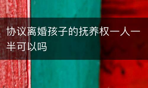 协议离婚孩子的抚养权一人一半可以吗