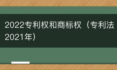 2022专利权和商标权（专利法2021年）