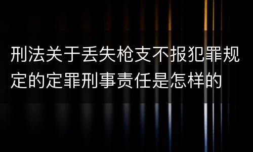 刑法关于丢失枪支不报犯罪规定的定罪刑事责任是怎样的