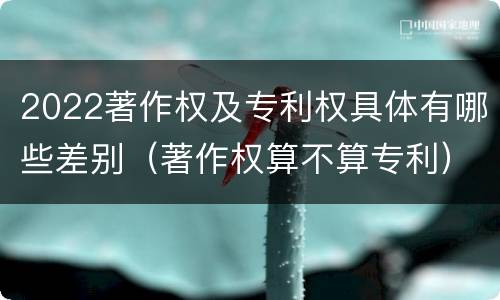 2022著作权及专利权具体有哪些差别（著作权算不算专利）
