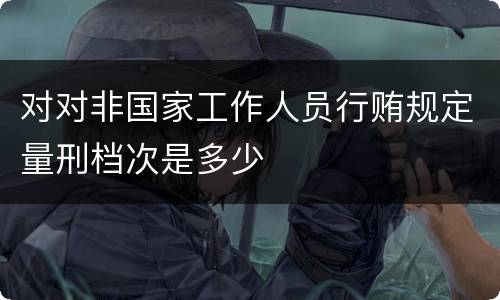 对对非国家工作人员行贿规定量刑档次是多少