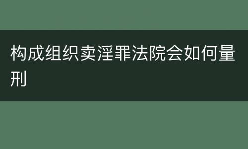 构成组织卖淫罪法院会如何量刑