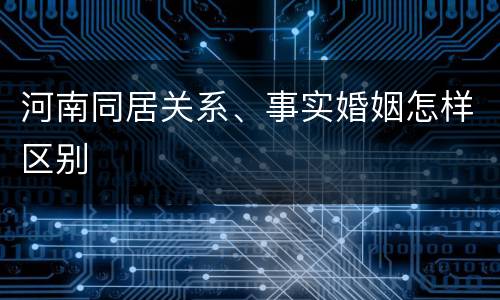 河南同居关系、事实婚姻怎样区别
