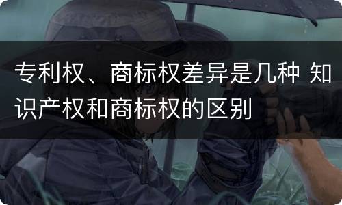 专利权、商标权差异是几种 知识产权和商标权的区别