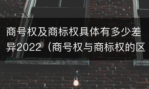 商号权及商标权具体有多少差异2022（商号权与商标权的区别）