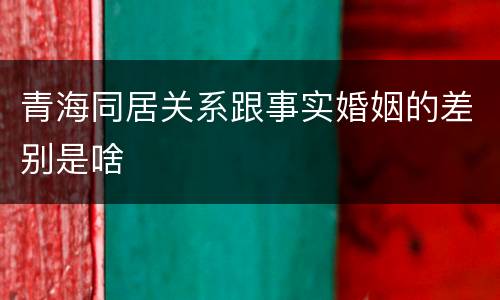 青海同居关系跟事实婚姻的差别是啥