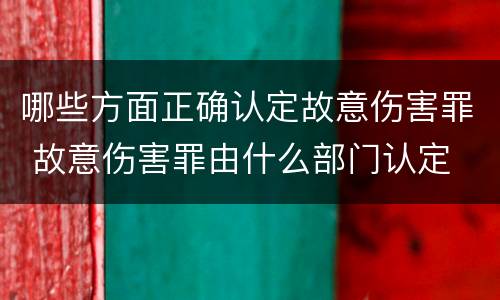 哪些方面正确认定故意伤害罪 故意伤害罪由什么部门认定