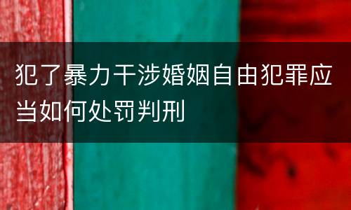 犯了暴力干涉婚姻自由犯罪应当如何处罚判刑