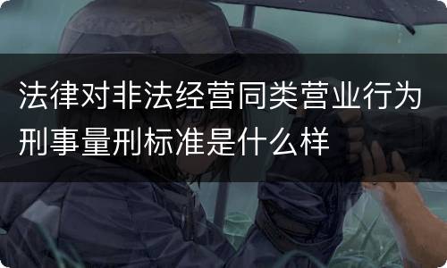 法律对非法经营同类营业行为刑事量刑标准是什么样