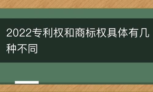 2022专利权和商标权具体有几种不同