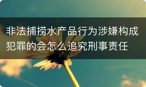 非法捕捞水产品行为涉嫌构成犯罪的会怎么追究刑事责任