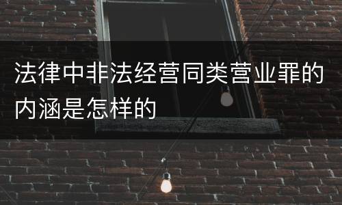 法律中非法经营同类营业罪的内涵是怎样的