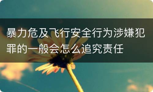 暴力危及飞行安全行为涉嫌犯罪的一般会怎么追究责任