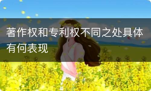 著作权和专利权不同之处具体有何表现