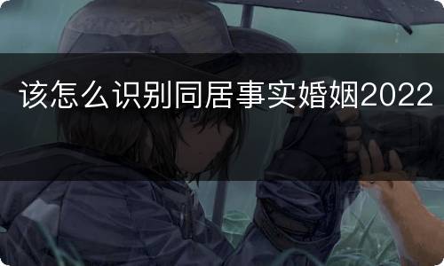 该怎么识别同居事实婚姻2022