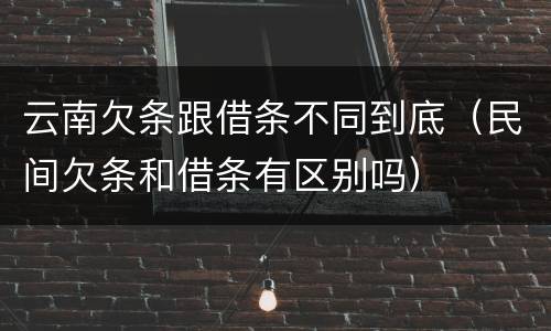 云南欠条跟借条不同到底（民间欠条和借条有区别吗）