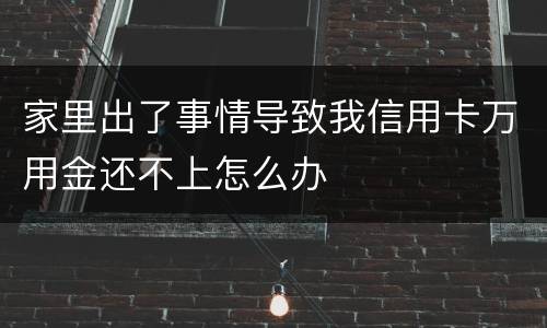 家里出了事情导致我信用卡万用金还不上怎么办