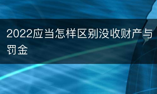2022应当怎样区别没收财产与罚金