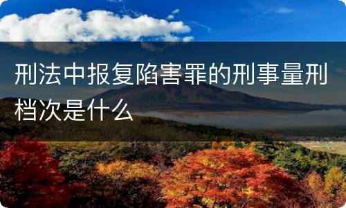 刑法中报复陷害罪的刑事量刑档次是什么