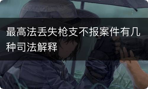 最高法丢失枪支不报案件有几种司法解释