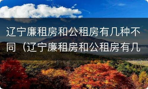 辽宁廉租房和公租房有几种不同（辽宁廉租房和公租房有几种不同吗）