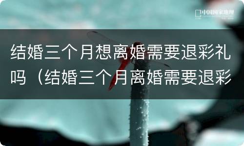 结婚三个月想离婚需要退彩礼吗（结婚三个月离婚需要退彩礼钱吗）