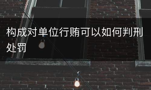 构成对单位行贿可以如何判刑处罚