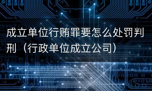 成立单位行贿罪要怎么处罚判刑（行政单位成立公司）