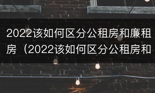 2022该如何区分公租房和廉租房（2022该如何区分公租房和廉租房呢）