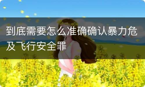到底需要怎么准确确认暴力危及飞行安全罪