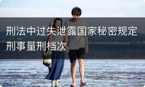 刑法中过失泄露国家秘密规定刑事量刑档次