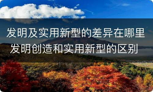 发明及实用新型的差异在哪里 发明创造和实用新型的区别