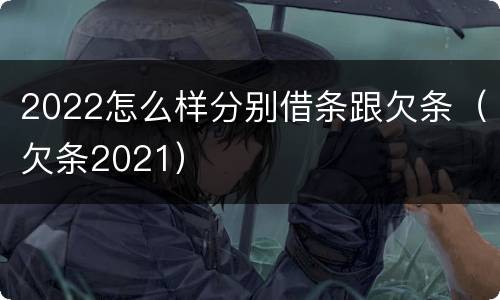 2022怎么样分别借条跟欠条（欠条2021）