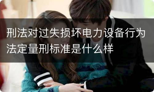 刑法对过失损坏电力设备行为法定量刑标准是什么样