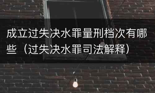 成立过失决水罪量刑档次有哪些（过失决水罪司法解释）