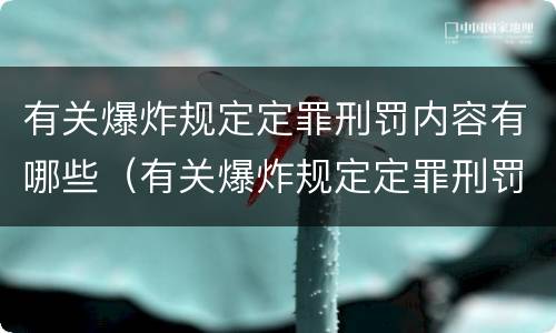 有关爆炸规定定罪刑罚内容有哪些（有关爆炸规定定罪刑罚内容有哪些）