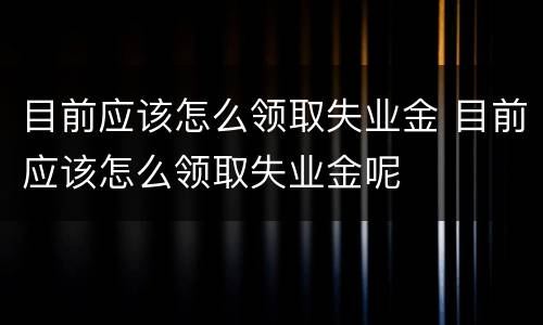 目前应该怎么领取失业金 目前应该怎么领取失业金呢