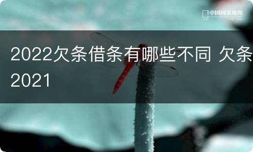 2022欠条借条有哪些不同 欠条2021