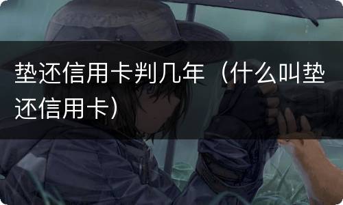 垫还信用卡判几年（什么叫垫还信用卡）