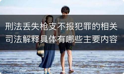 刑法丢失枪支不报犯罪的相关司法解释具体有哪些主要内容