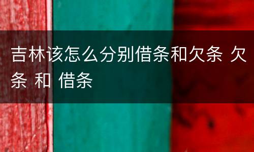 吉林该怎么分别借条和欠条 欠条 和 借条