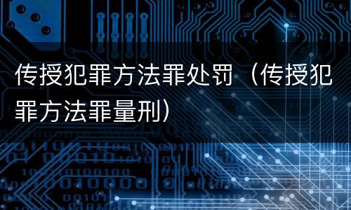 传授犯罪方法罪处罚（传授犯罪方法罪量刑）