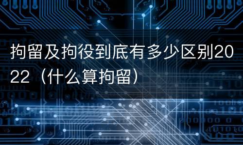 拘留及拘役到底有多少区别2022（什么算拘留）