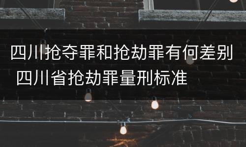 四川抢夺罪和抢劫罪有何差别 四川省抢劫罪量刑标准